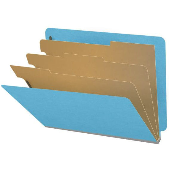 18 Pt. Classification Folders, Full Cut End Tab, Letter Size, 3 Dividers (Box of 10)