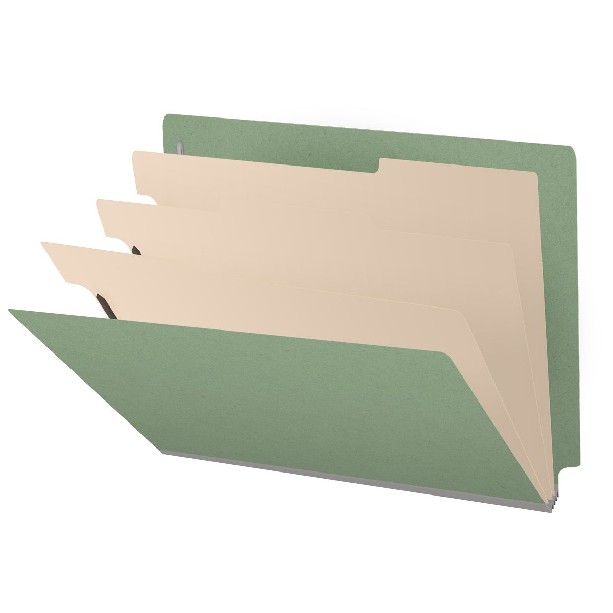 25 Pt. Pressboard Classification Folders, Full Cut End Tab, Letter Size, 3 Dividers (Box of 10)