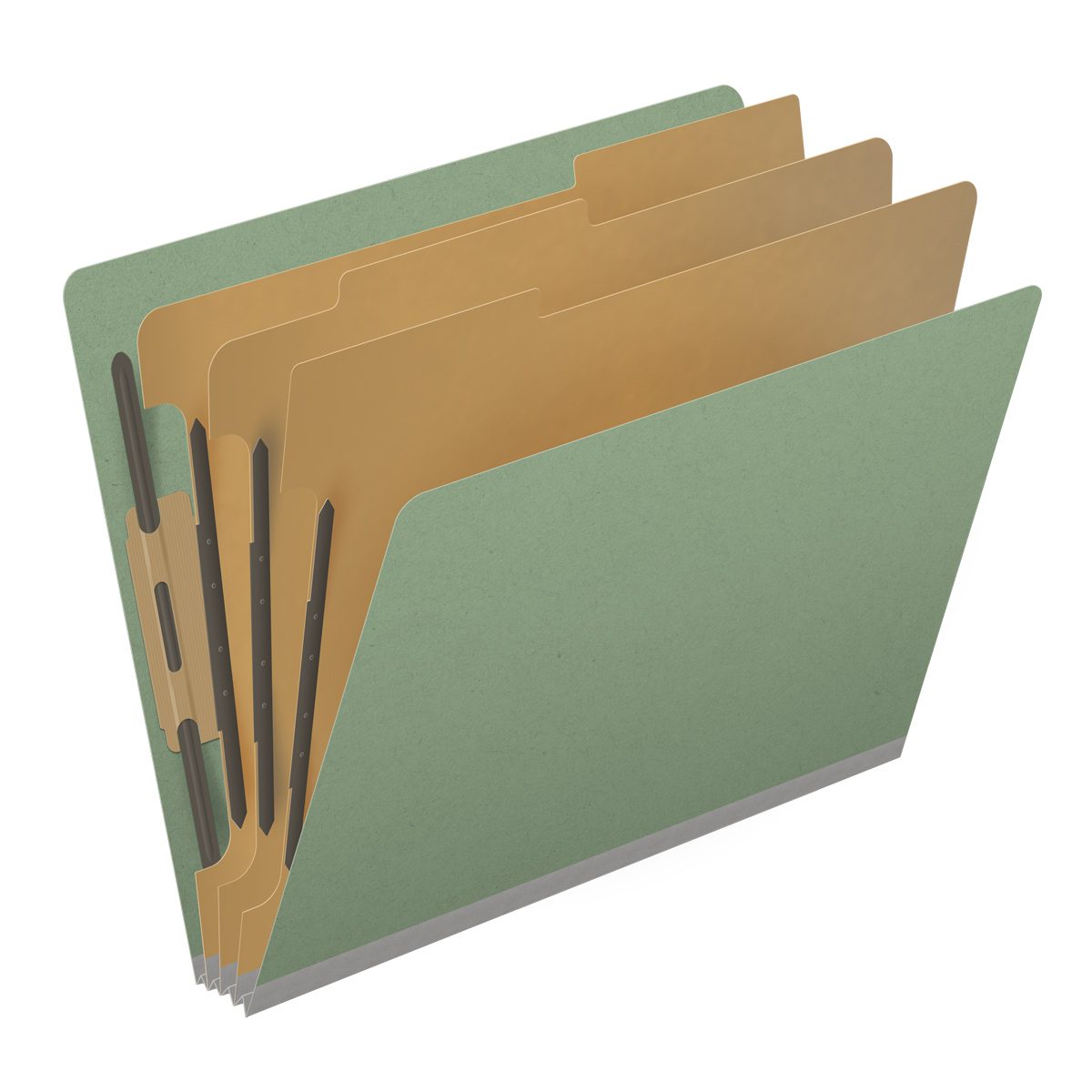 25 Pt. Pressboard Classification Folders, Full Cut End Tab, Letter Size, 3 Dividers (Box of 10)