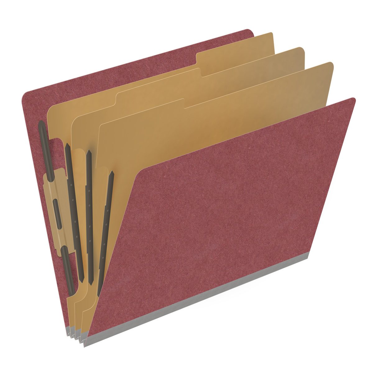 25 Pt. Pressboard Classification Folders, Full Cut End Tab, Letter Size, 3 Dividers (Box of 10)
