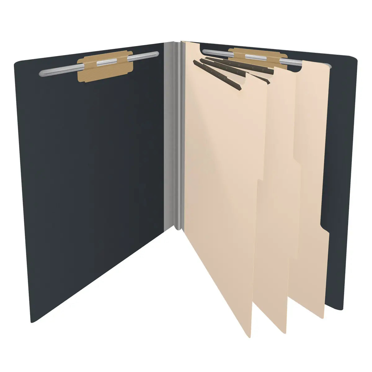 25 Pt. Pressboard Classification Folders, Full Cut End Tab, Letter Size, 3 Dividers (Box of 10)