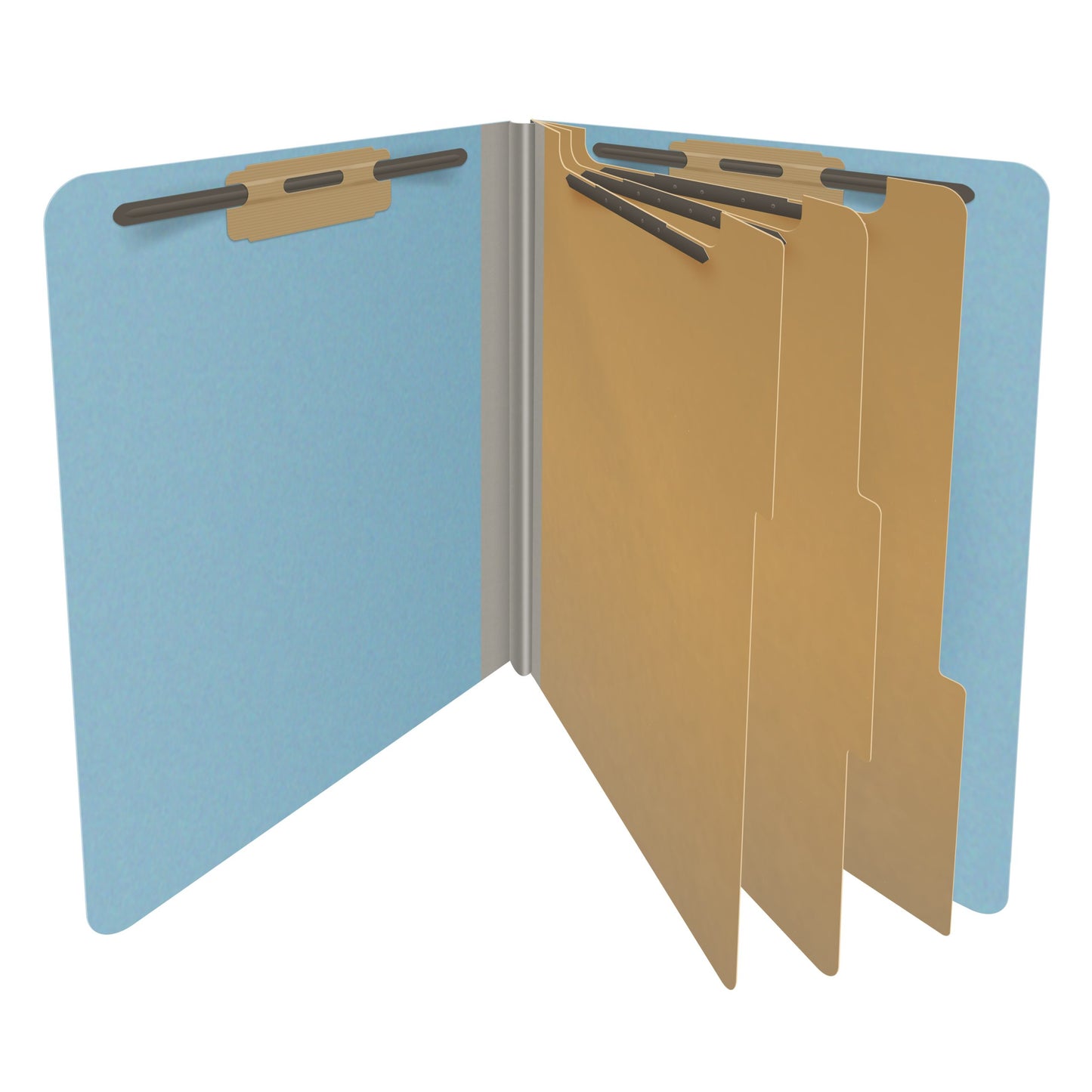 25 Pt. Pressboard Classification Folders, Full Cut End Tab, Letter Size, 3 Dividers (Box of 10)