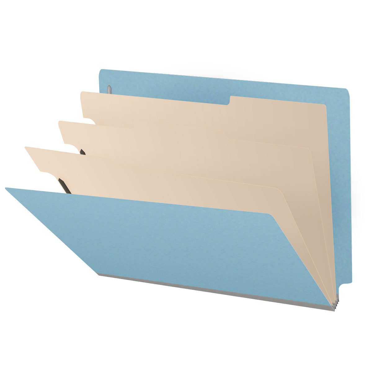 25 Pt. Pressboard Classification Folders, Full Cut End Tab, Letter Size, 3 Dividers (Box of 10)