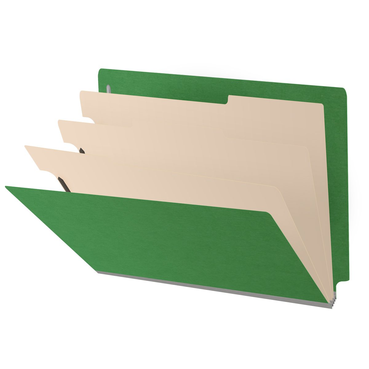 25 Pt. Pressboard Classification Folders, Full Cut End Tab, Letter Size, 3 Dividers (Box of 10)