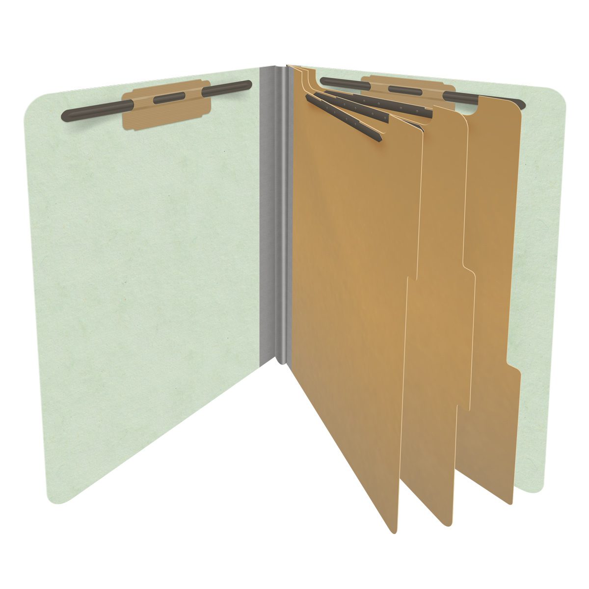 25 Pt. Pressboard Classification Folders, Full Cut End Tab, Letter Size, 3 Dividers (Box of 10)