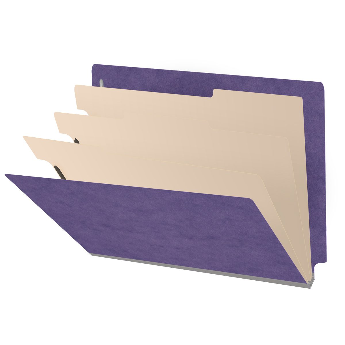 25 Pt. Pressboard Classification Folders, Full Cut End Tab, Letter Size, 3 Dividers (Box of 10)
