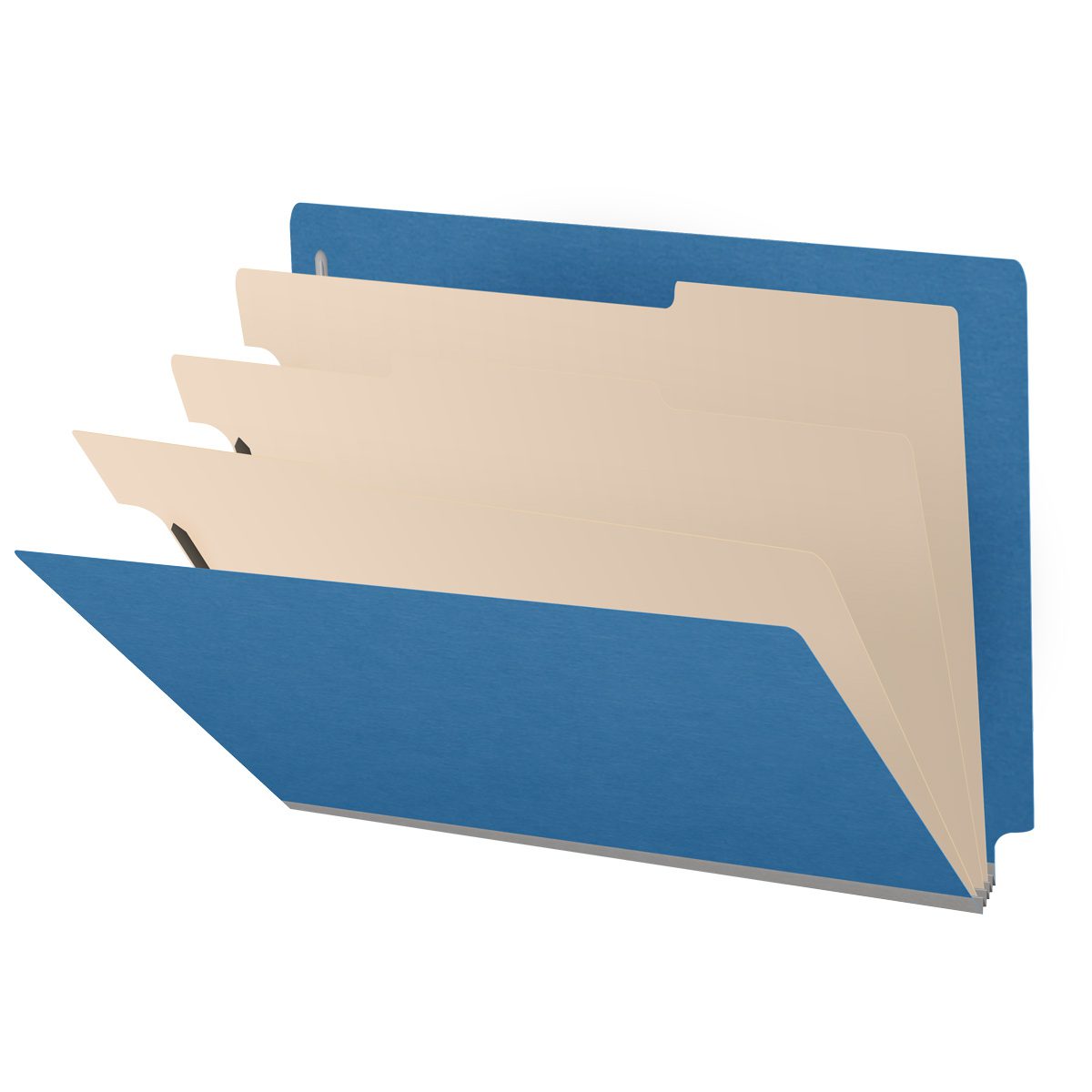 25 Pt. Pressboard Classification Folders, Full Cut End Tab, Letter Size, 3 Dividers (Box of 10)