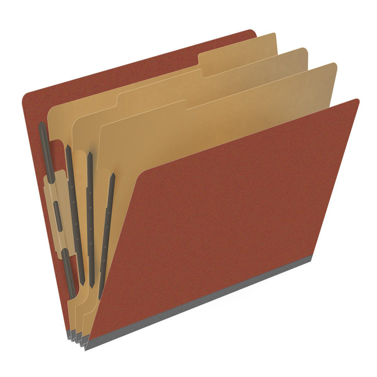 25 Pt. Pressboard Classification Folders, Full Cut End Tab, Letter Size, 3 Dividers (Box of 10)