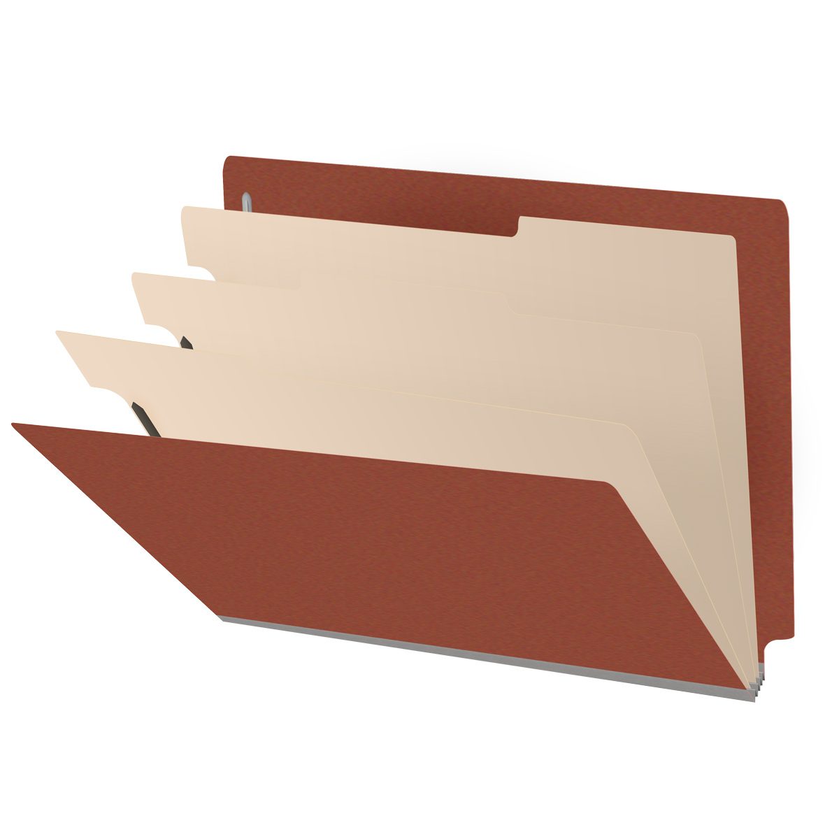 25 Pt. Pressboard Classification Folders, Full Cut End Tab, Letter Size, 3 Dividers (Box of 10)