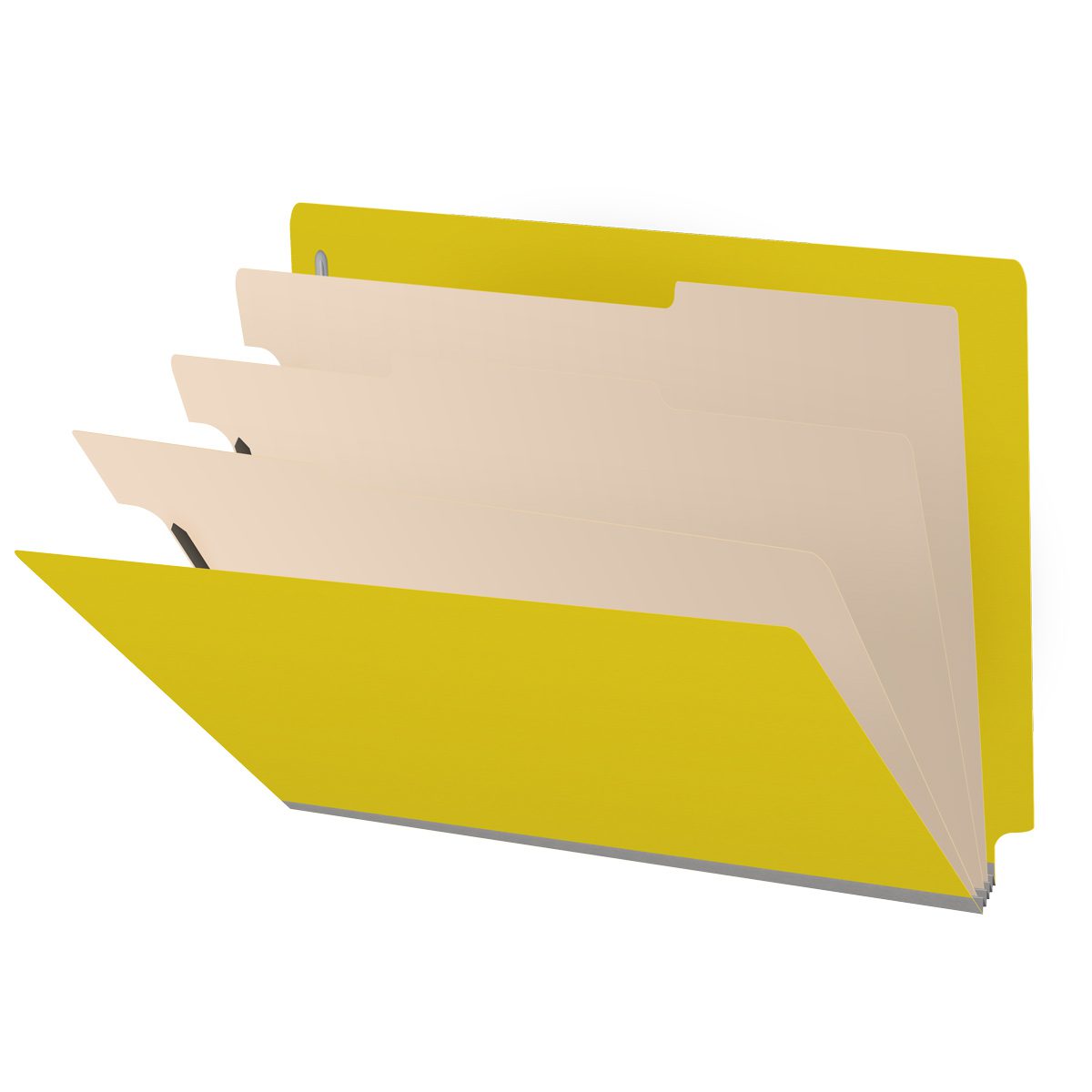 25 Pt. Pressboard Classification Folders, Full Cut End Tab, Letter Size, 3 Dividers (Box of 10)