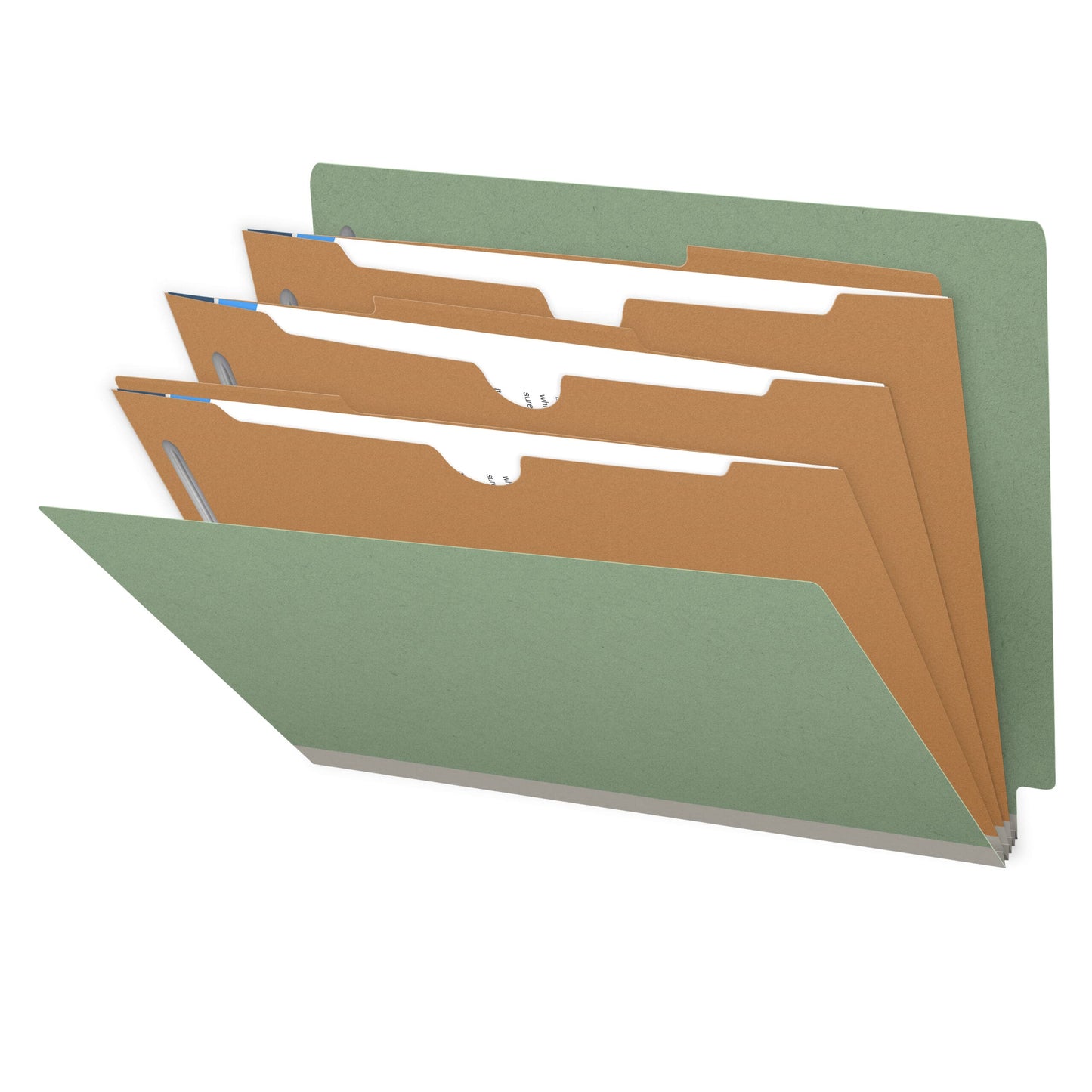 25 Pt. Pressboard Classification Folders, Full Cut End Tab, Letter Size, 3 Pocket Dividers (Box of 10)