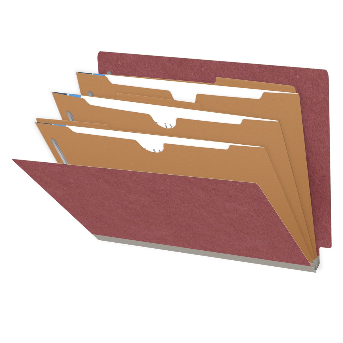 25 Pt. Pressboard Classification Folders, Full Cut End Tab, Letter Size, 3 Pocket Dividers (Box of 10)