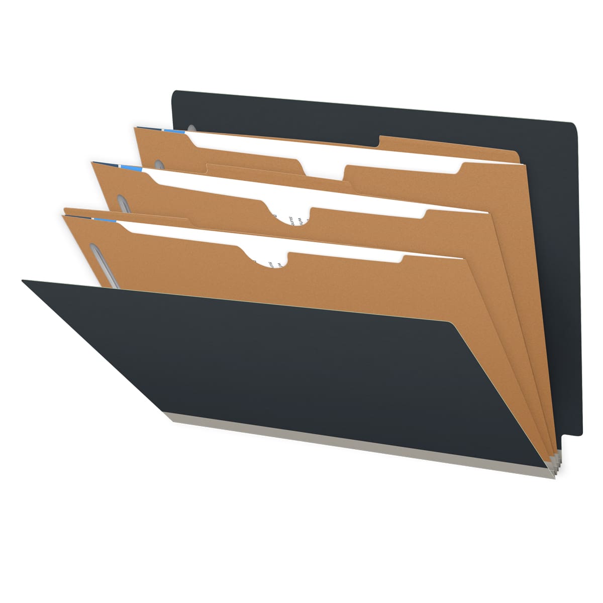 25 Pt. Pressboard Classification Folders, Full Cut End Tab, Letter Size, 3 Pocket Dividers (Box of 10)
