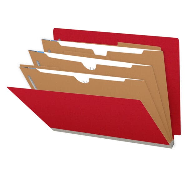 25 Pt. Pressboard Classification Folders, Full Cut End Tab, Letter Size, 3 Pocket Dividers (Box of 10)