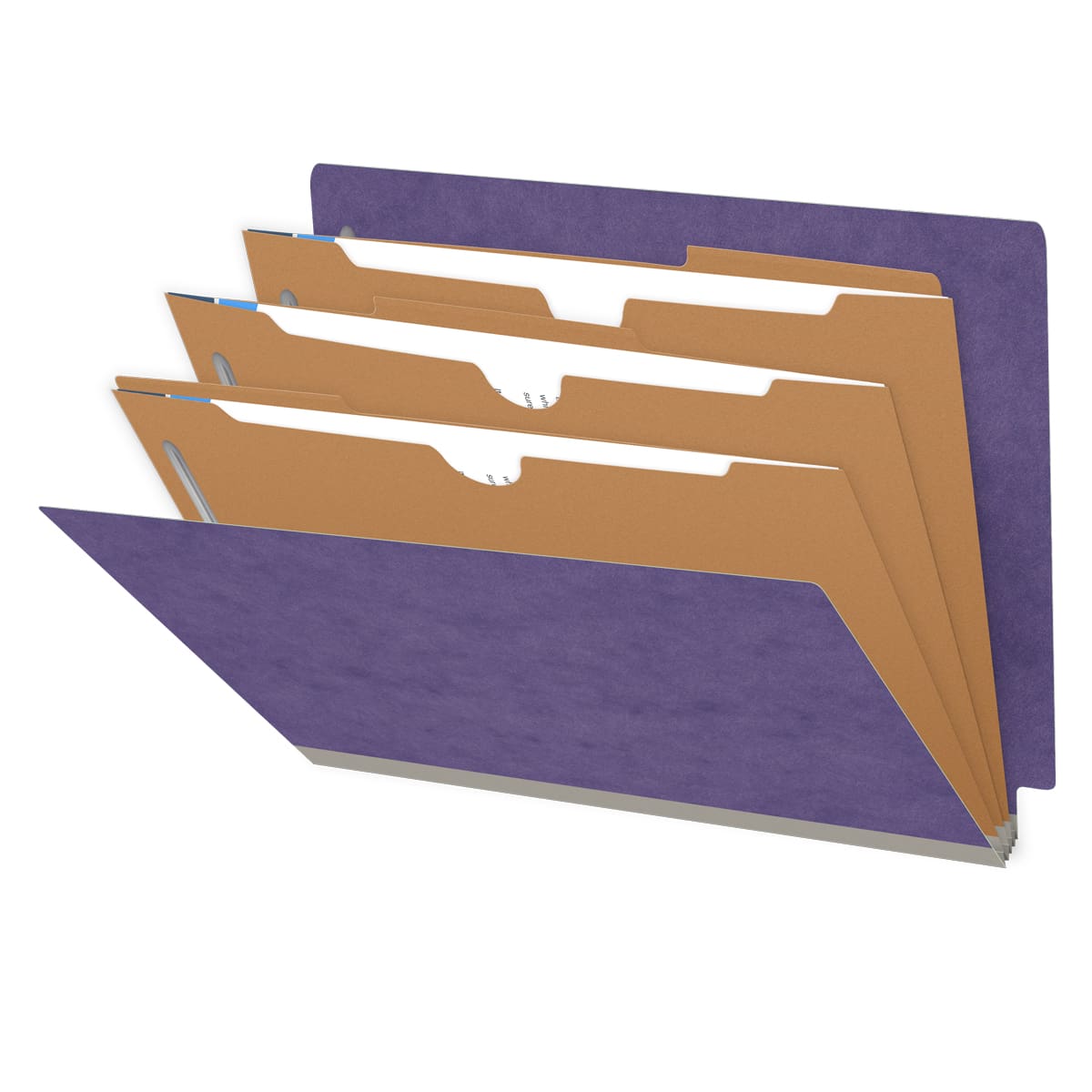 25 Pt. Pressboard Classification Folders, Full Cut End Tab, Letter Size, 3 Pocket Dividers (Box of 10)