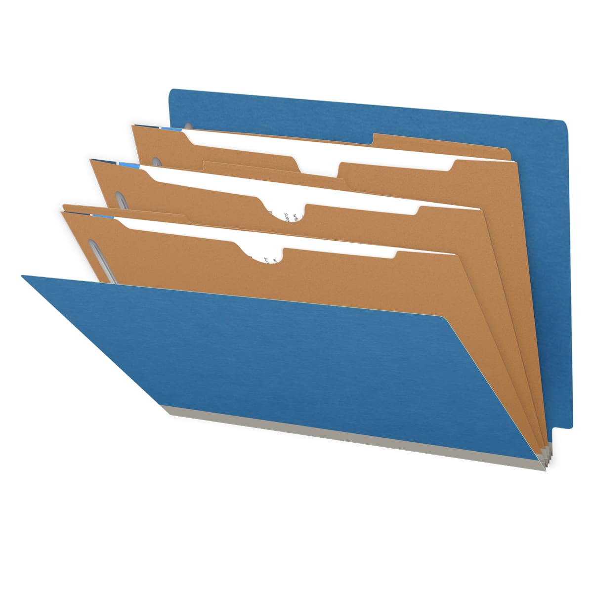 25 Pt. Pressboard Classification Folders, Full Cut End Tab, Letter Size, 3 Pocket Dividers (Box of 10)