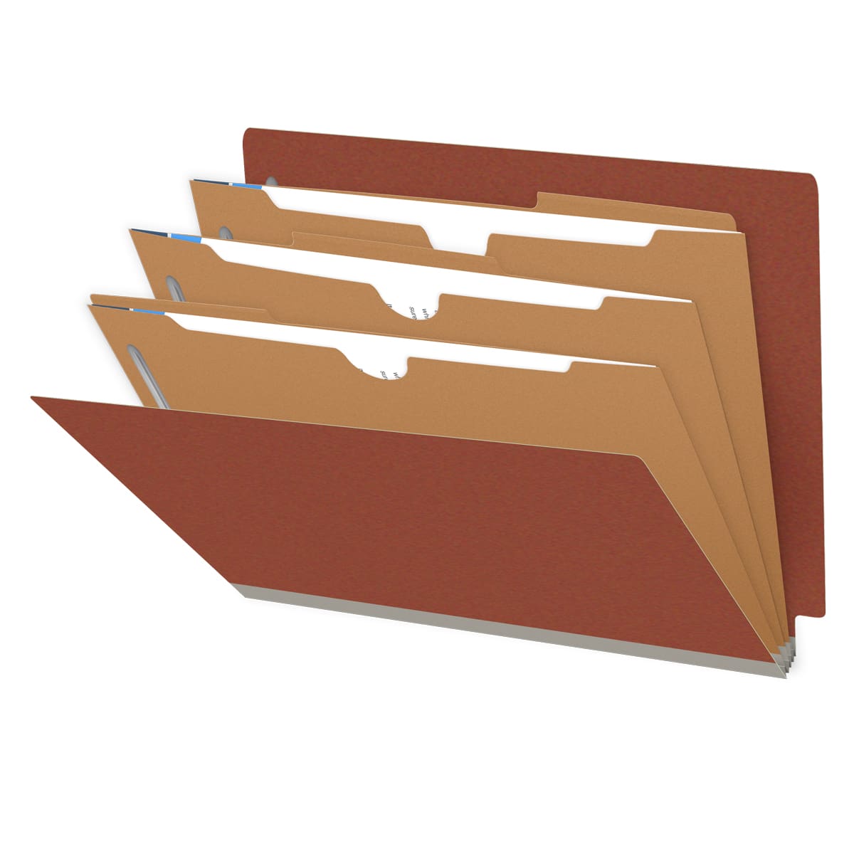 25 Pt. Pressboard Classification Folders, Full Cut End Tab, Letter Size, 3 Pocket Dividers (Box of 10)