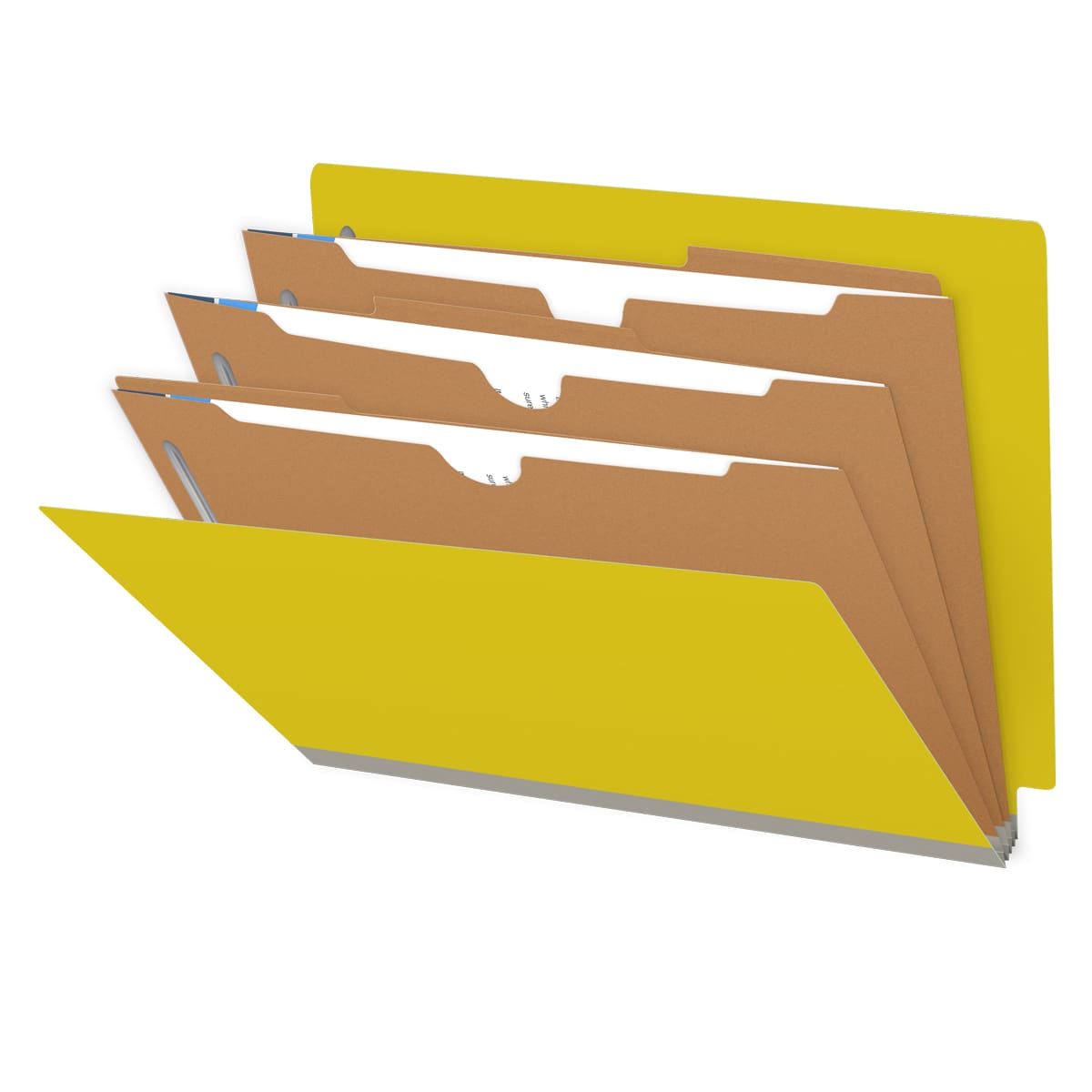 25 Pt. Pressboard Classification Folders, Full Cut End Tab, Letter Size, 3 Pocket Dividers (Box of 10)