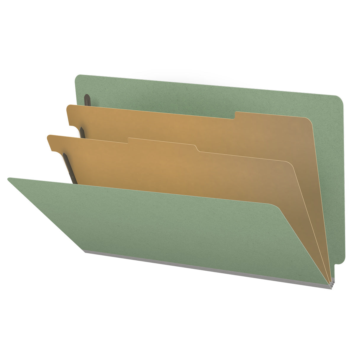 25 Pt. Pressboard Classification Folders, Full Cut End Tab, Legal Size, 2 Dividers (Box of 10)