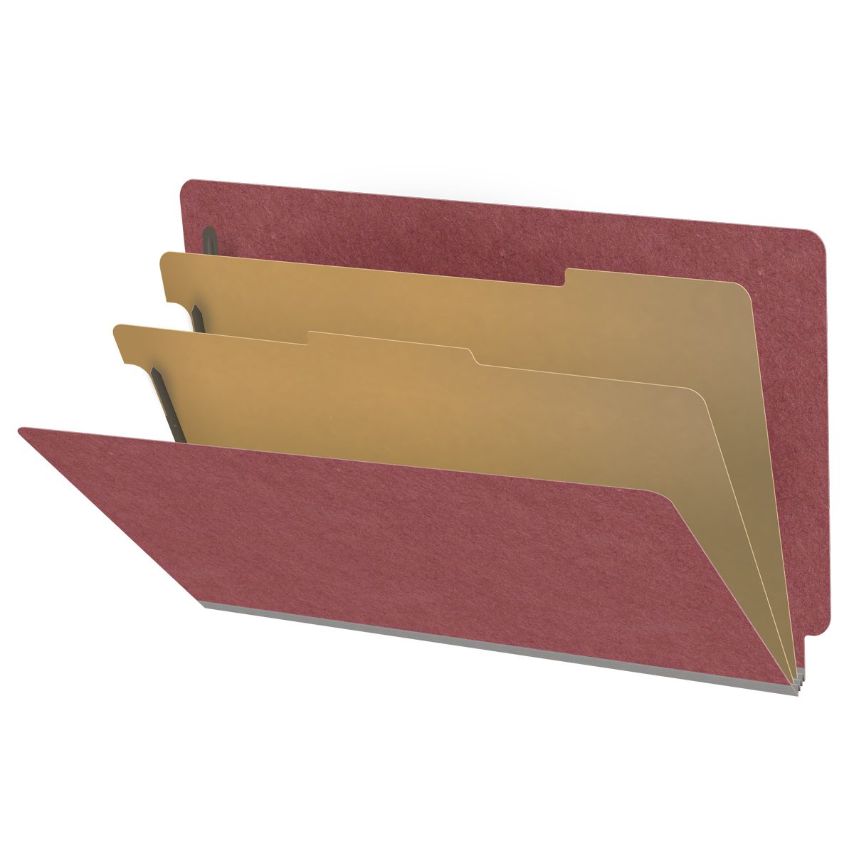 25 Pt. Pressboard Classification Folders, Full Cut End Tab, Legal Size, 2 Dividers (Box of 10)