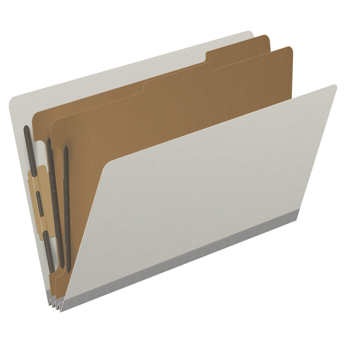 25 Pt. Pressboard Classification Folders, Full Cut End Tab, Legal Size, 2 Dividers (Box of 10)