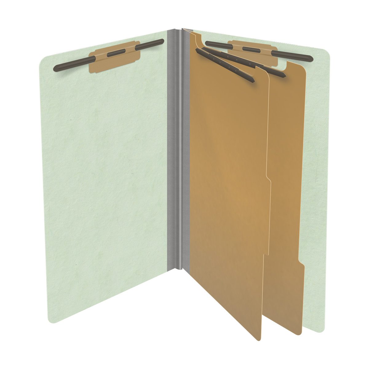 25 Pt. Pressboard Classification Folders, Full Cut End Tab, Legal Size, 2 Dividers (Box of 10)