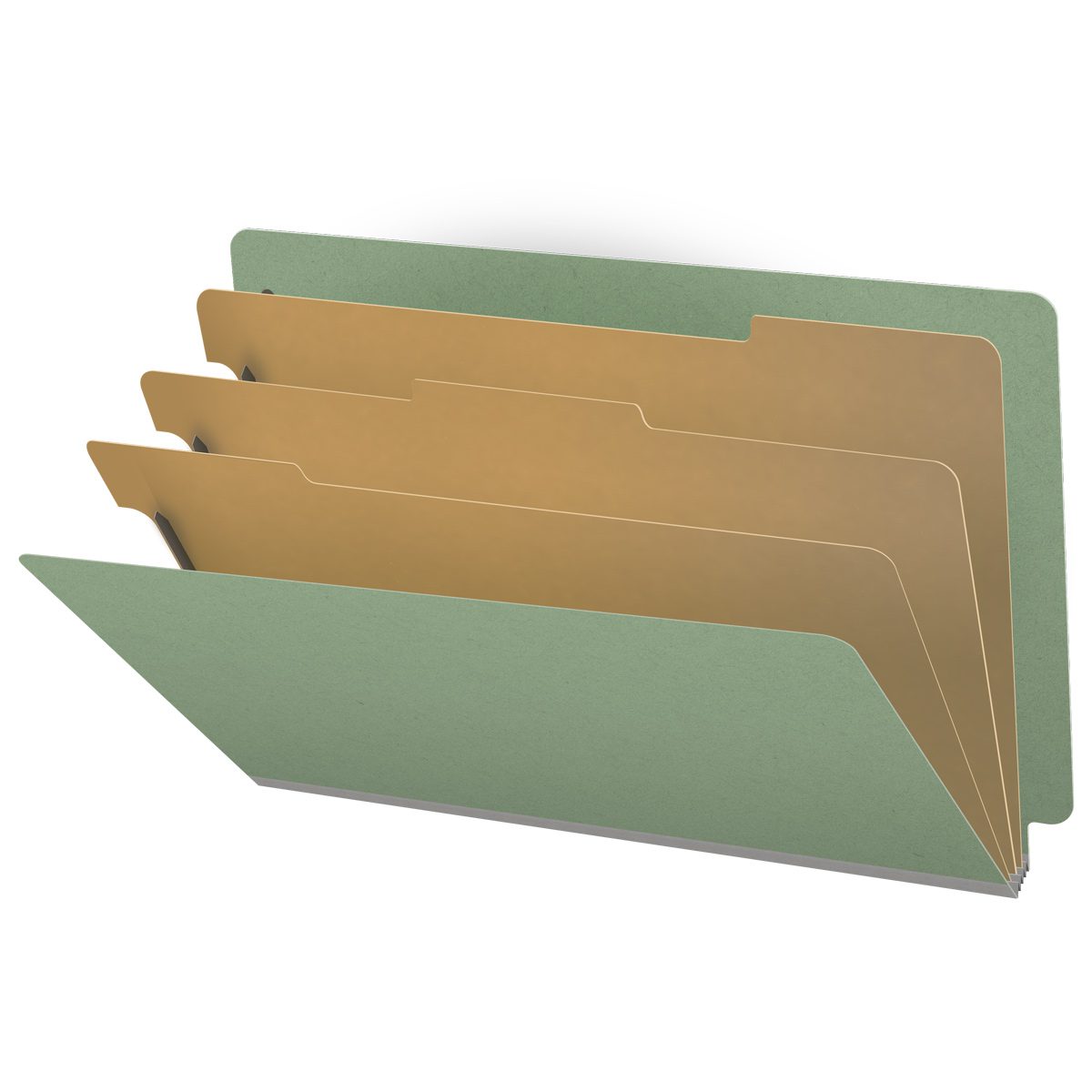 25 Pt. Pressboard Classification Folders, Full Cut End Tab, Legal Size, 3 Dividers (Box of 10)