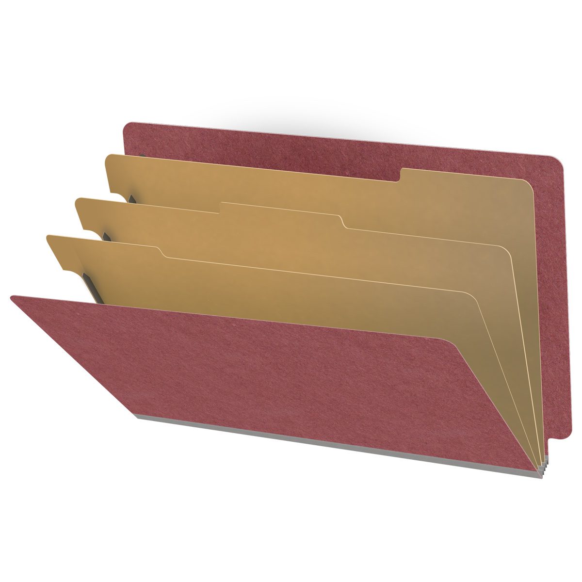 25 Pt. Pressboard Classification Folders, Full Cut End Tab, Legal Size, 3 Dividers (Box of 10)