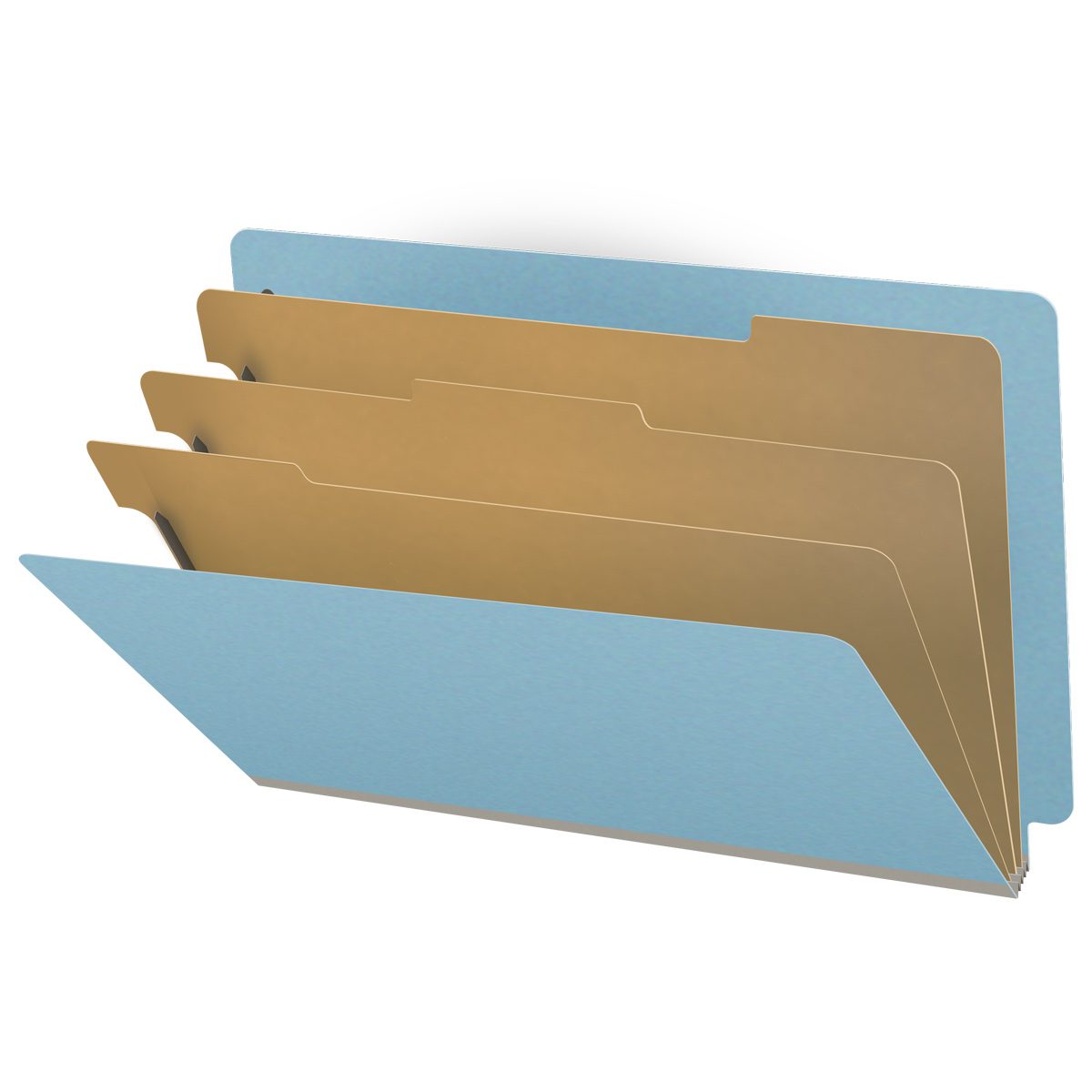 25 Pt. Pressboard Classification Folders, Full Cut End Tab, Legal Size, 3 Dividers (Box of 10)