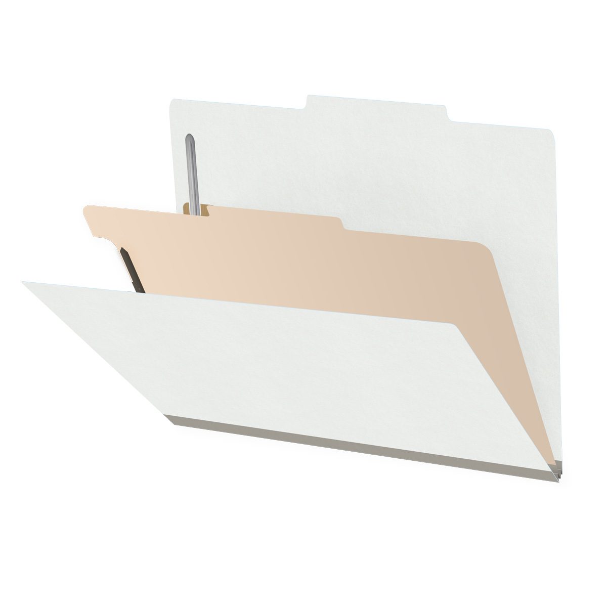 18 Pt. Classification Folders, 2/5 Cut ROC Top Tab, Letter Size, 1 Divider (Box of 10)