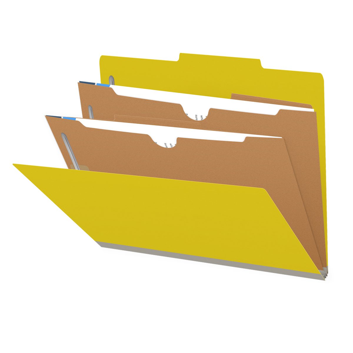 25 Pt. Pressboard Classification Folders, 2/5 Cut ROC Top Tab, Letter Size, 2 Pocket Dividers (Box of 10)