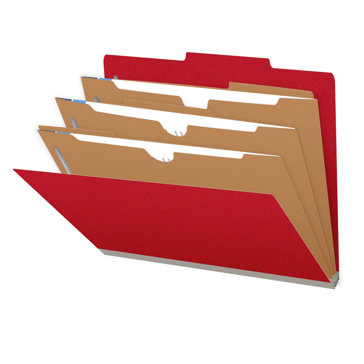 25 Pt. Pressboard Classification Folders, 2/5 Cut ROC Top Tab, Letter Size, 3 Pocket Dividers (Box of 10)