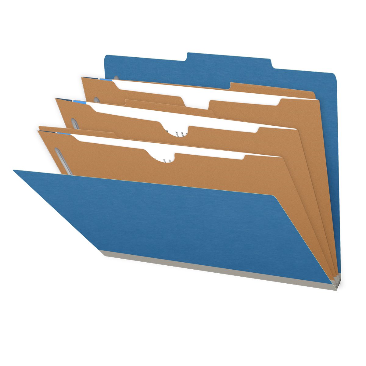 25 Pt. Pressboard Classification Folders, 2/5 Cut ROC Top Tab, Letter Size, 3 Pocket Dividers (Box of 10)