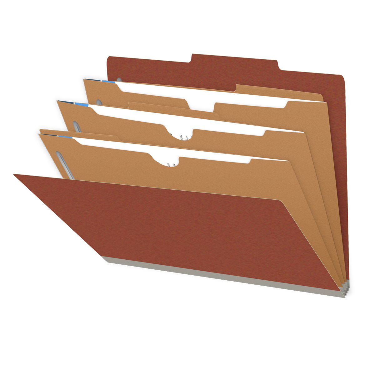 25 Pt. Pressboard Classification Folders, 2/5 Cut ROC Top Tab, Letter Size, 3 Pocket Dividers (Box of 10)