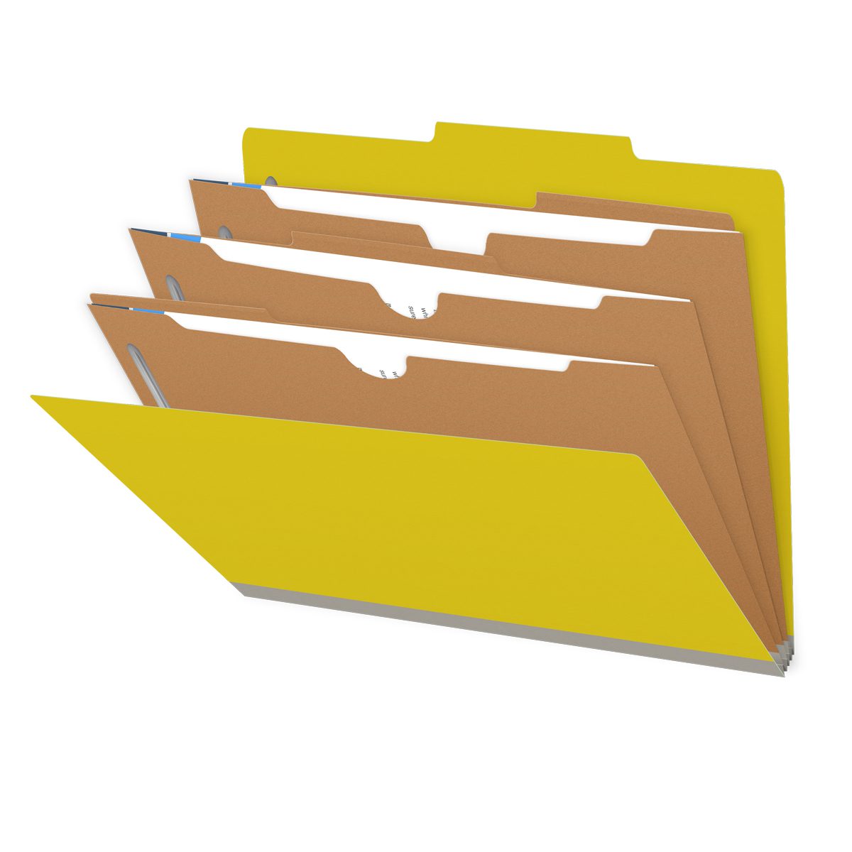 25 Pt. Pressboard Classification Folders, 2/5 Cut ROC Top Tab, Letter Size, 3 Pocket Dividers (Box of 10)