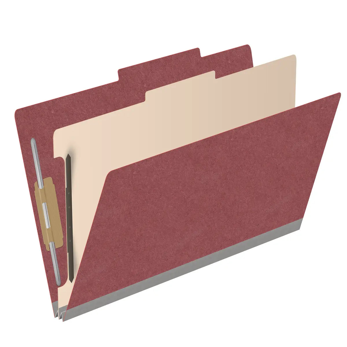 25 Pt. Pressboard Classification Folders, 2/5 Cut ROC Top Tab, Legal Size, 1 Divider (Box of 10)