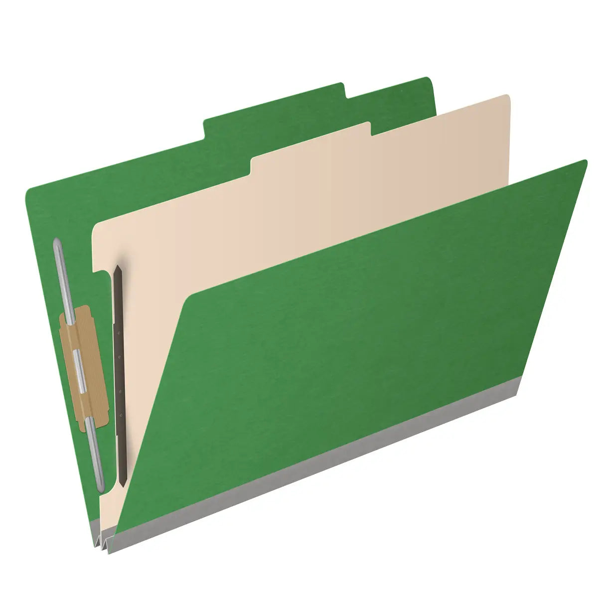 25 Pt. Pressboard Classification Folders, 2/5 Cut ROC Top Tab, Legal Size, 1 Divider (Box of 10)