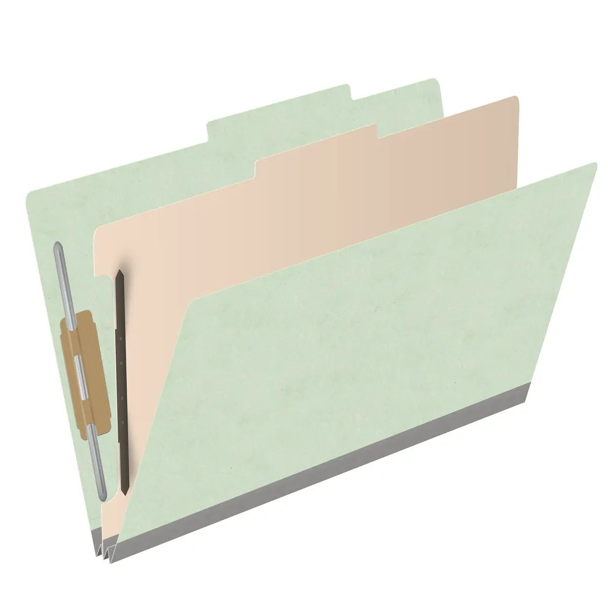 25 Pt. Pressboard Classification Folders, 2/5 Cut ROC Top Tab, Legal Size, 1 Divider (Box of 10)