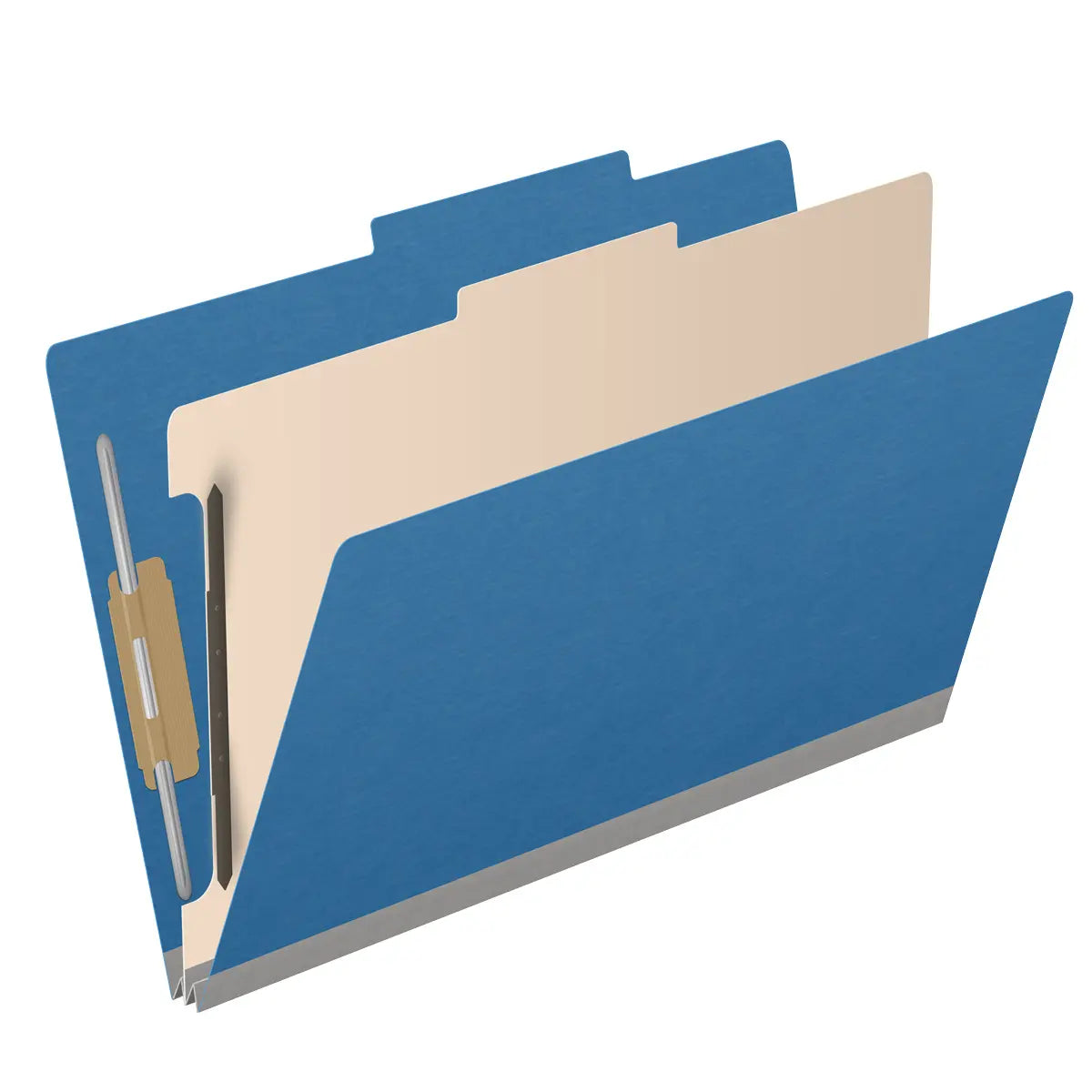 25 Pt. Pressboard Classification Folders, 2/5 Cut ROC Top Tab, Legal Size, 1 Divider (Box of 10)