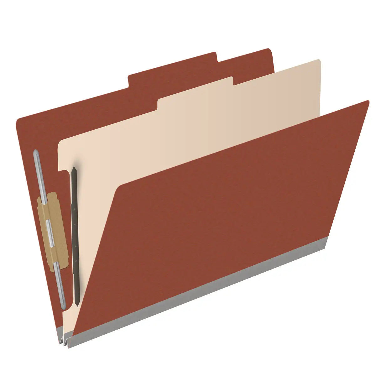 25 Pt. Pressboard Classification Folders, 2/5 Cut ROC Top Tab, Legal Size, 1 Divider (Box of 10)