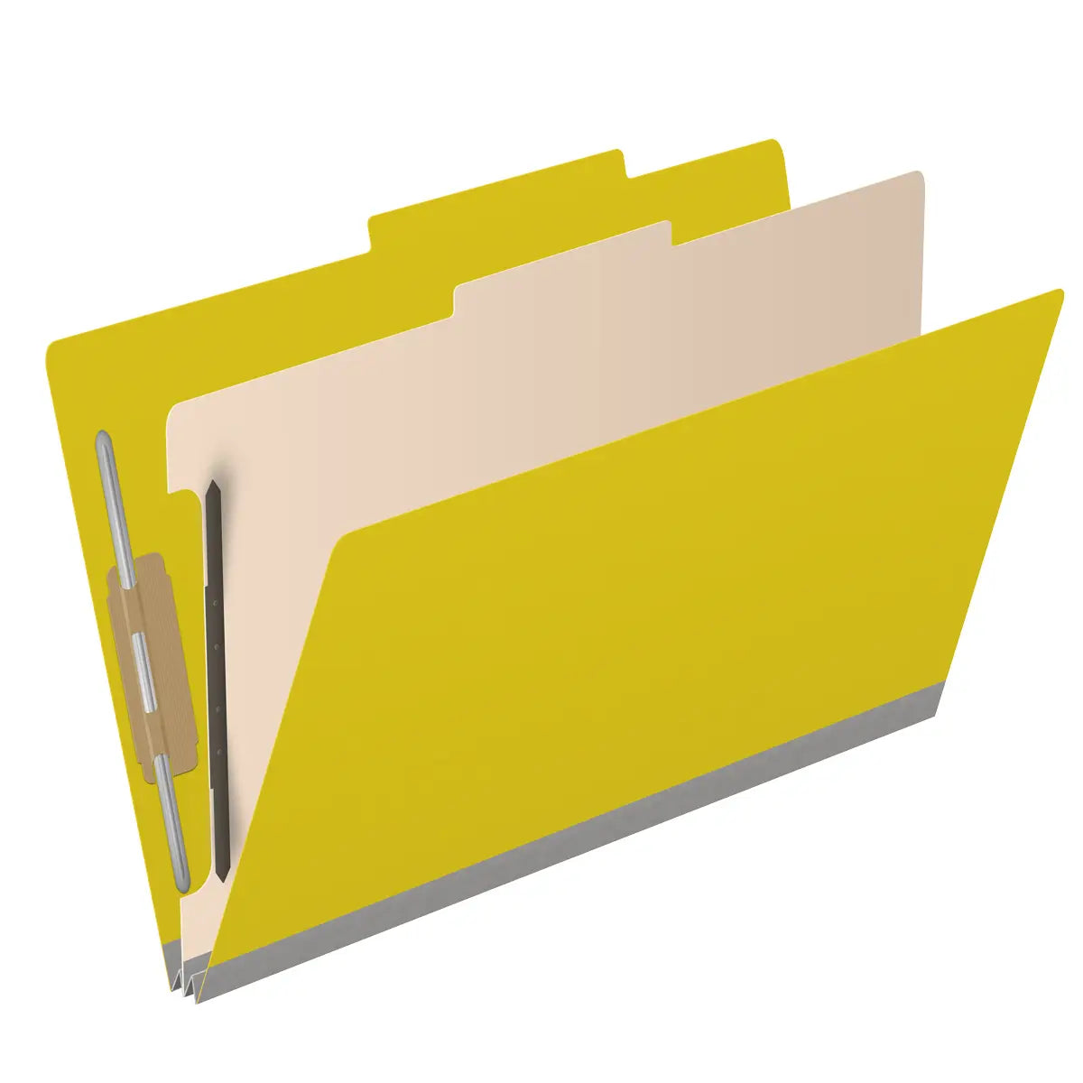 25 Pt. Pressboard Classification Folders, 2/5 Cut ROC Top Tab, Legal Size, 1 Divider (Box of 10)