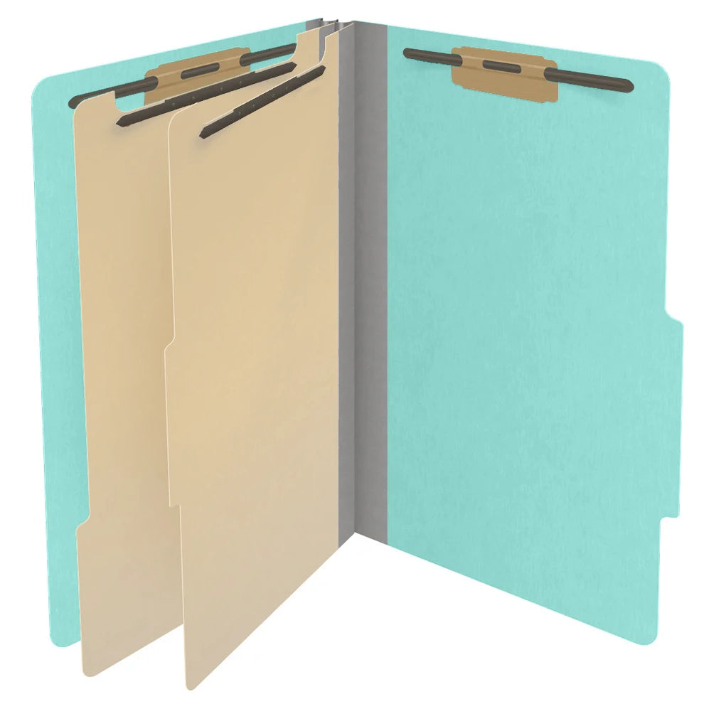 18 Pt. Classification Folders, 2/5 Cut ROC Top Tab, Legal Size, 2 Dividers (Box of 10)