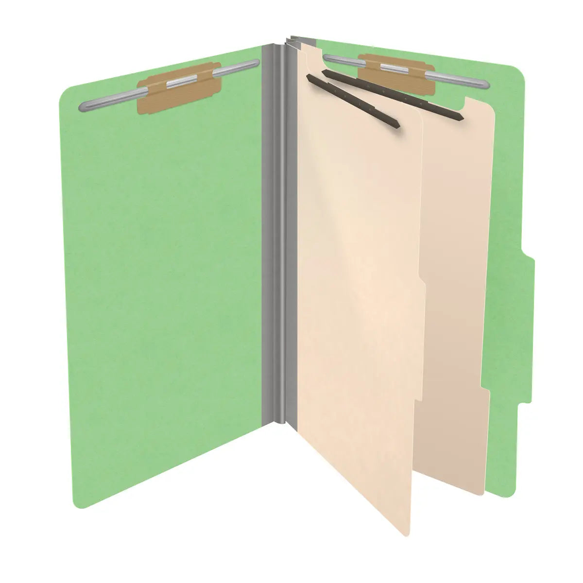 18 Pt. Classification Folders, 2/5 Cut ROC Top Tab, Legal Size, 2 Dividers (Box of 10)