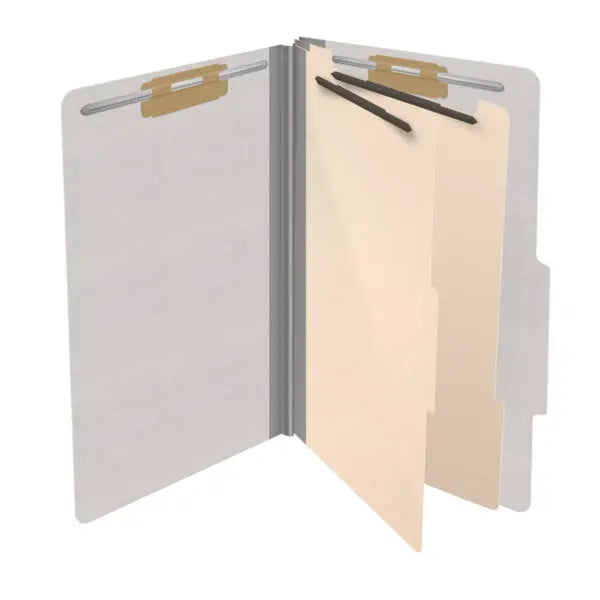 18 Pt. Classification Folders, 2/5 Cut ROC Top Tab, Legal Size, 2 Dividers (Box of 10)