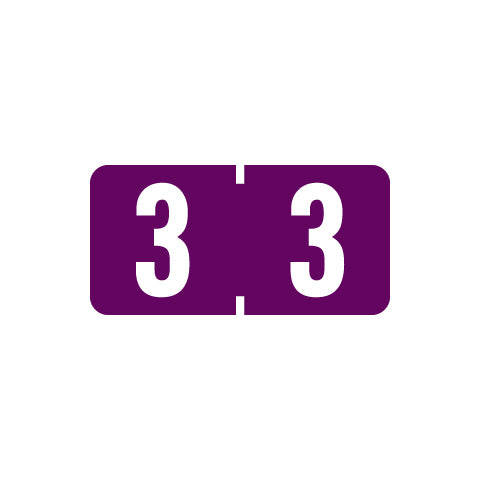 Smead ETSN "3" Labels 1/2" X 1" Laminated- Pack of 250