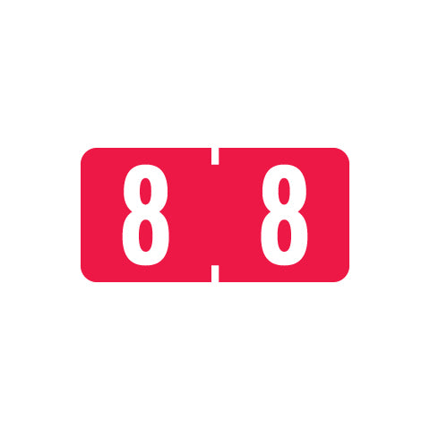 Smead ETSN "8" Labels 1/2" X 1" Laminated- Pack of 250