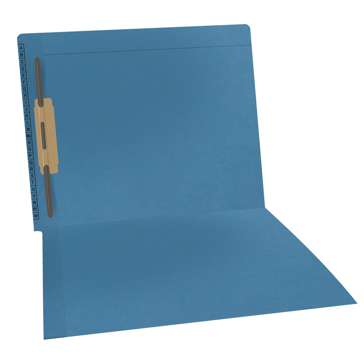 11 pt Kardex Match Folder, Reinforced Top and End Tab with A-Z Scale Printed on Left End Tab, Letter Size, Fastener Pos #3 (Box of 50)