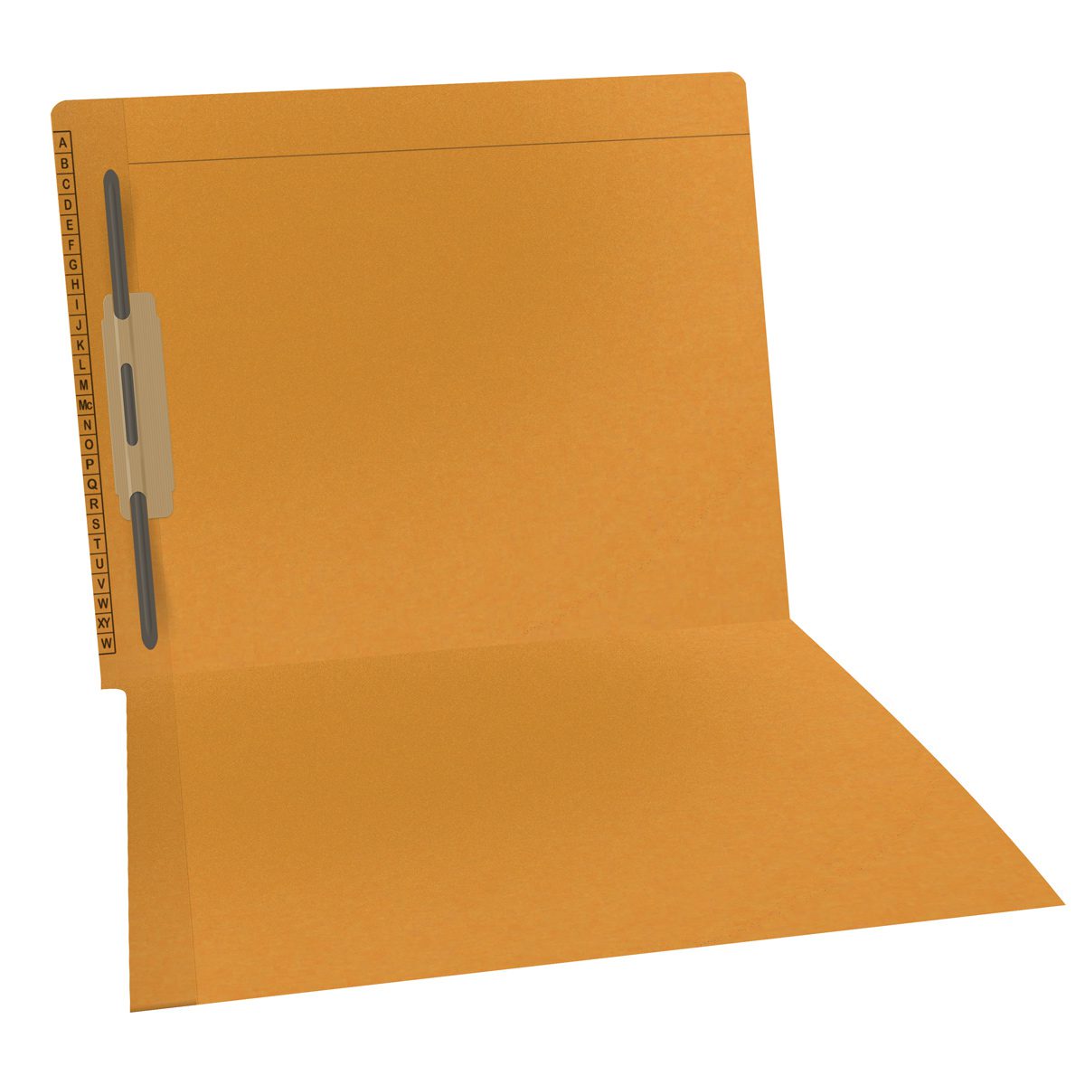 11 pt Kardex Match Folder, Reinforced Top and End Tab with A-Z Scale Printed on Left End Tab, Letter Size, Fastener Pos #3 (Box of 50)