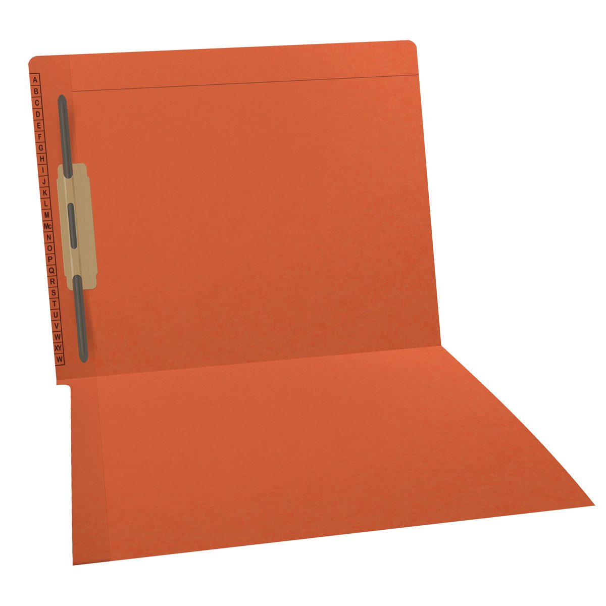 11 pt Kardex Match Folder, Reinforced Top and End Tab with A-Z Scale Printed on Left End Tab, Letter Size, Fastener Pos #3 (Box of 50)