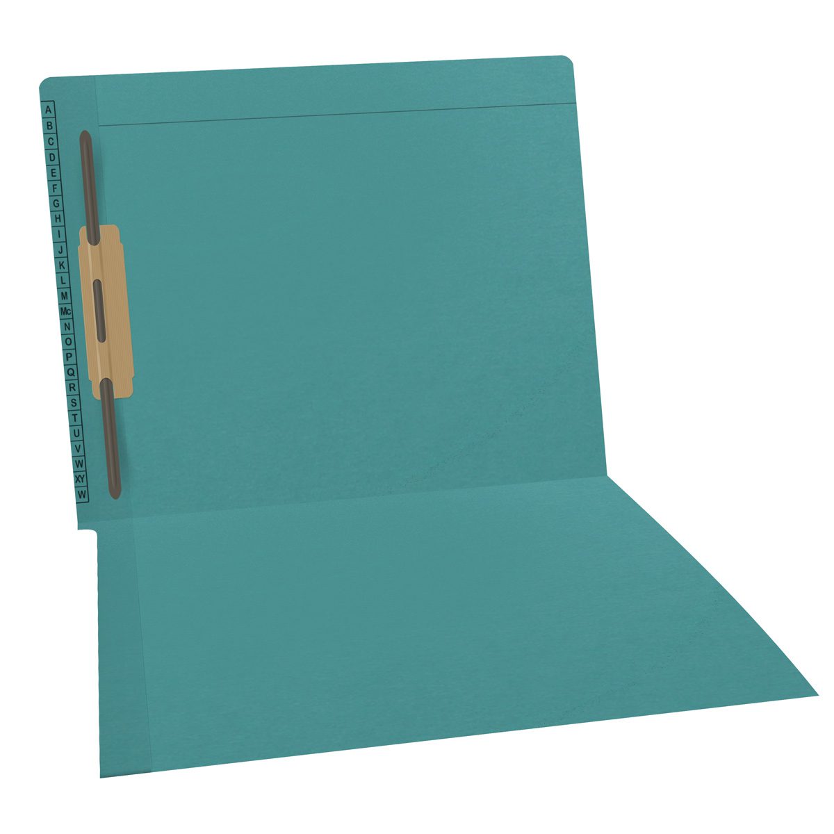 11 pt Kardex Match Folder, Reinforced Top and End Tab with A-Z Scale Printed on Left End Tab, Letter Size, Fastener Pos #3 (Box of 50)